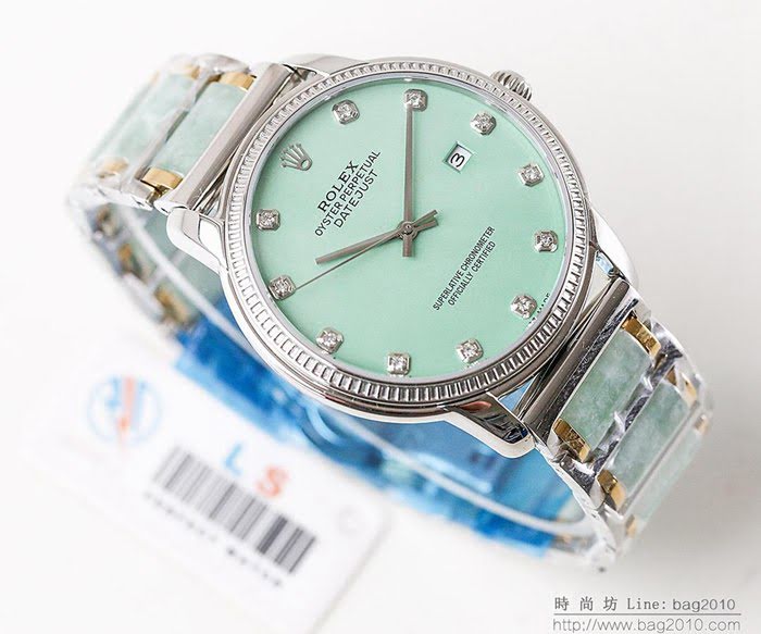 ROLEX勞力士 新品 日本進口瑞士金機芯 走時精准 防水性強 真玉翡翠 高端大氣 男士腕表  wssb4225